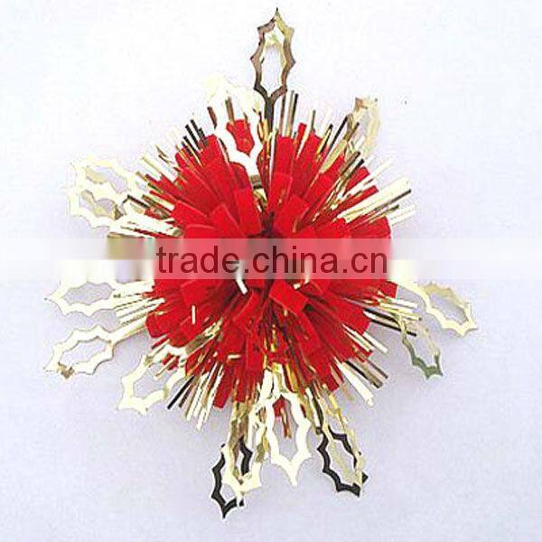 High Quality Funny PET Iridescent Christmas Curly Bow/ Polyeaster Fancy Ribbon Flower