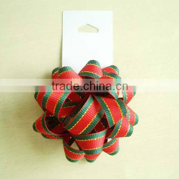 Colorful Strip Grosgrain Star Ribbon Bow with LED lights for Christmas/party/Garment/Wedding Gift Packing Decoration