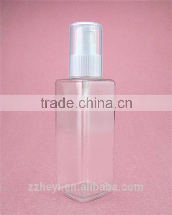 5oz 150ml clear plastic square pet bottle empty for cosmetic packaging