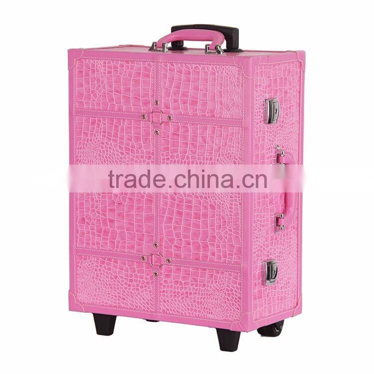 professional beauty box rolling makeup vanity case with lights and drawer