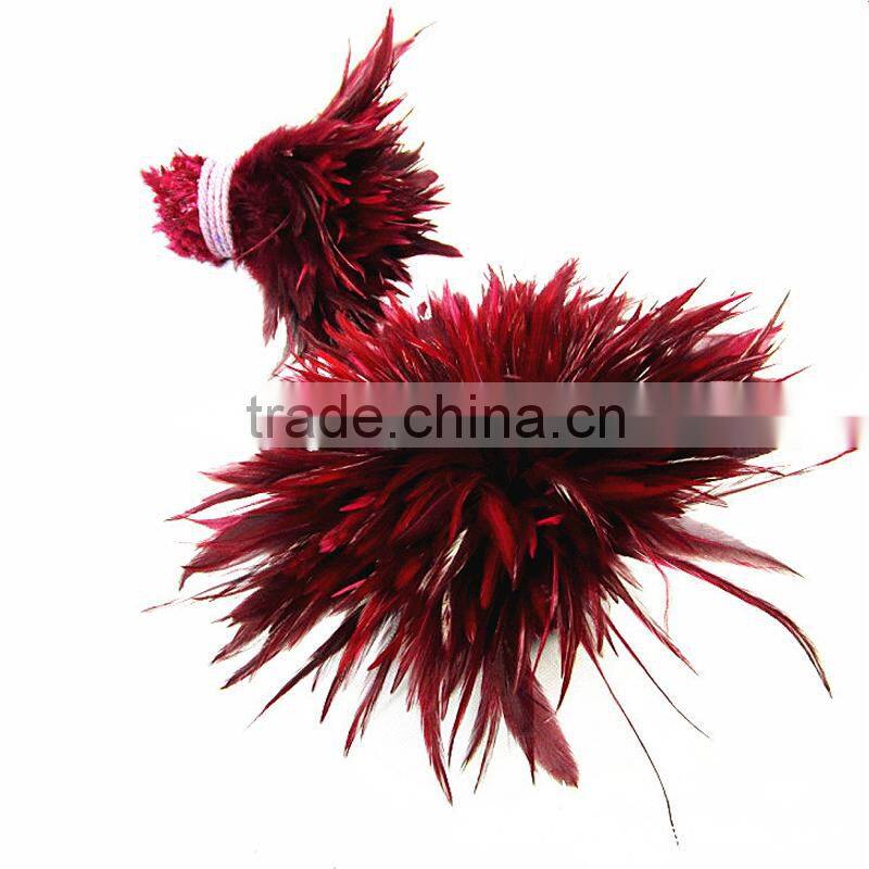 wholesale dyed purple feather trim cock rooster feathers Coque
