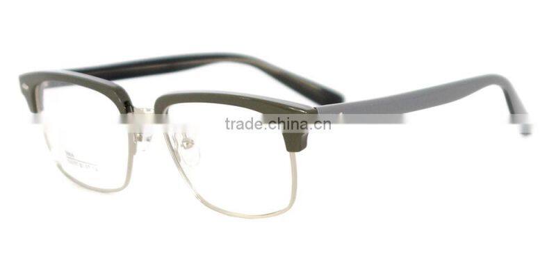 Acetate Square Spectacles Half Frame Vintage Glasses