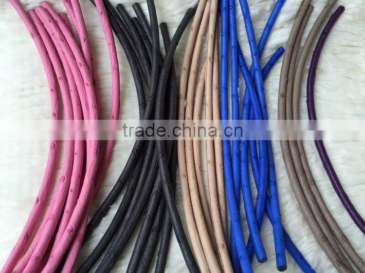 2016 Fashion Handmade Real Ostrich Leather Wristbands& Natural Color Leather Cord For Fashion Bracelet