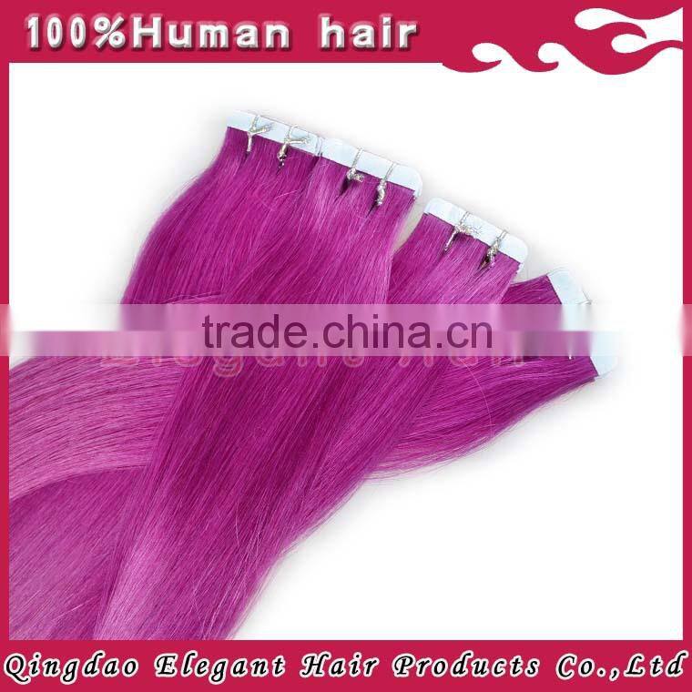 Shedding free virgin human tape in hair extension wholesale indian human hair extension