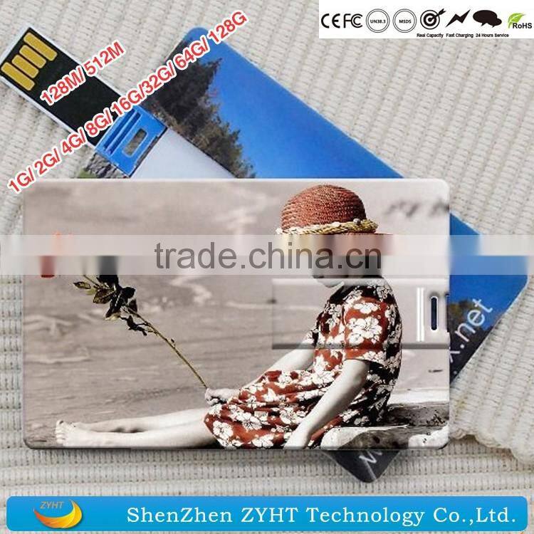 real capacity fashion design promotional business card usb 2.0 custom Logo usb flash drives with factory price
