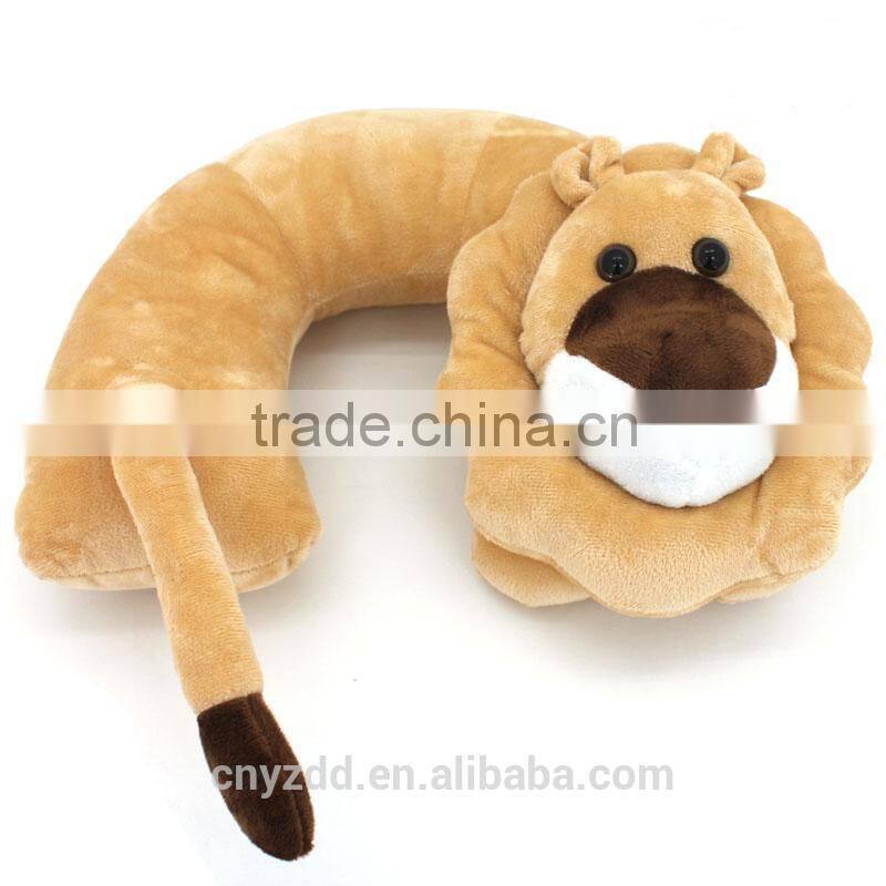 2015 fashion Plush animal u-shaped pillows in car /soft plush animal pillows