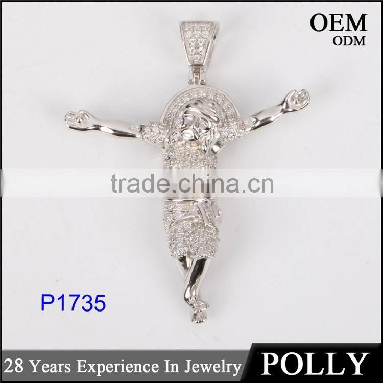 2015 fashion jesus cross 925 silver pendant necklace