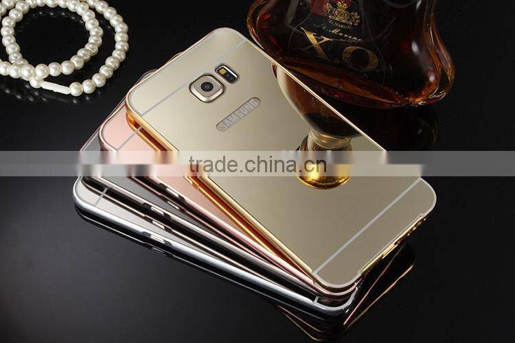 For samsung s6 edge plus bumper case with mirror back,gold aluminium bumper case For samsung galaxy s6 edge plus