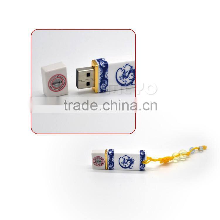 Antique Chinese ceramic flash stick with power bank gift set