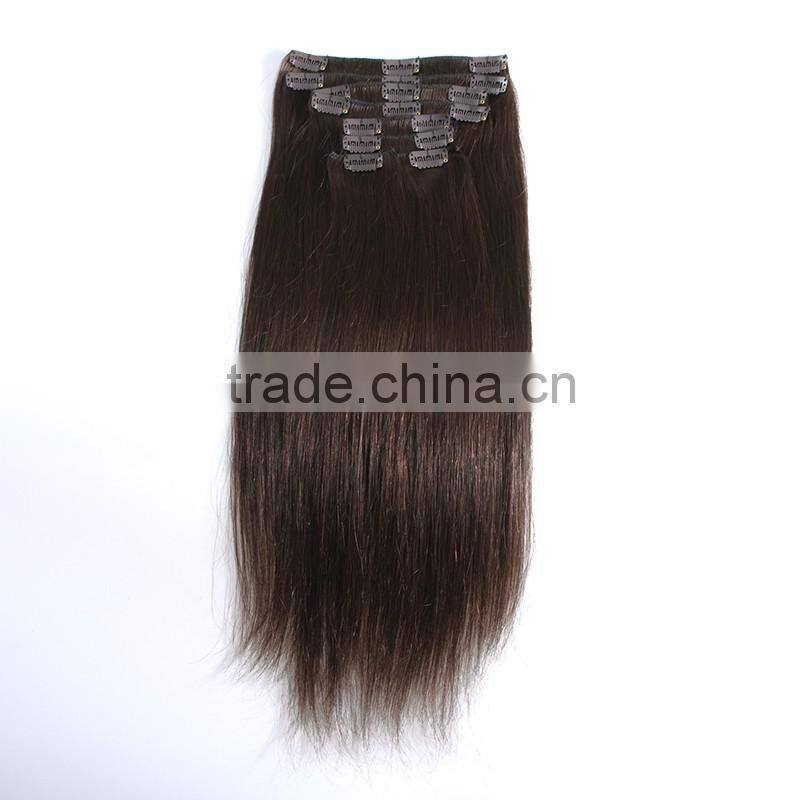 2016Wholesale Virgin Human Hair Clip In Hair Extension, Unprocessed Brazilian Human Hair Clip In Hair Extension
