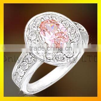 New finger ring design with big zircons sterling silver rings for women