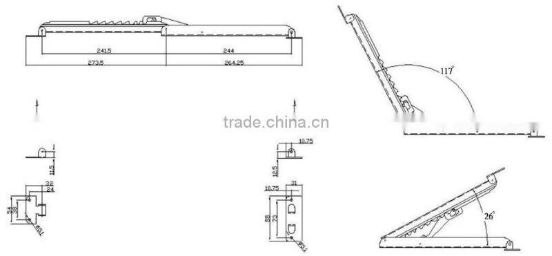 Taiwan OEM 8 Position Lift up Industrial Furniture Adjustable Angle Door Desk Table Bed Sofa Metal Mechanism Hinge Hardware