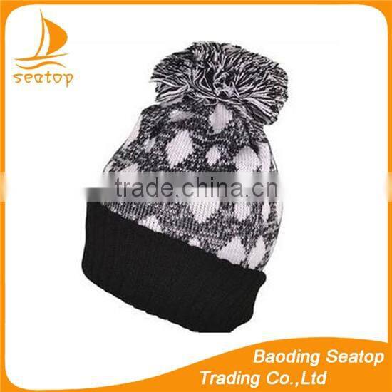 2016 ladies fashion crocheted knitting hat ball top