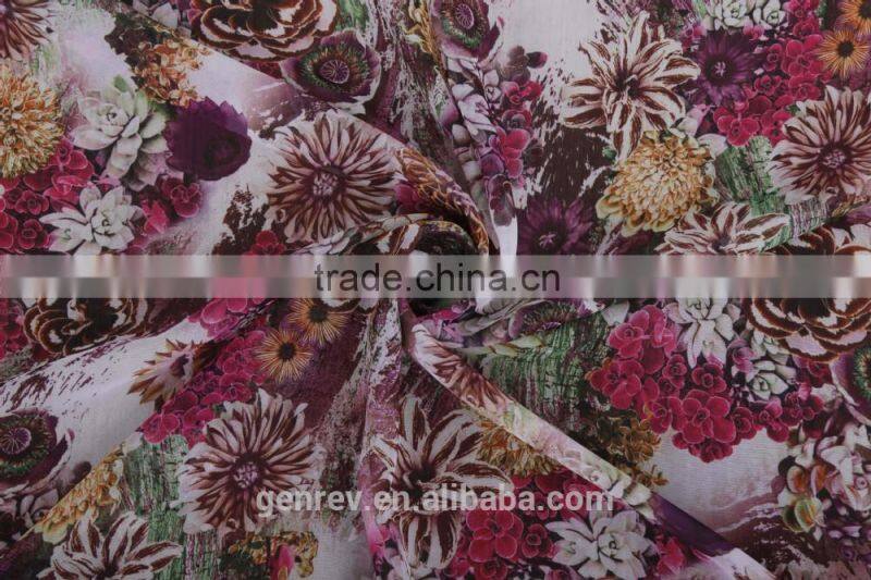 polyester chiffon fabric different types flower designs of fabric printed fabrics