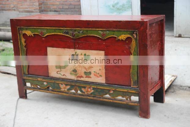 Chinese antique furniture/Mongolia Reproduction cabinet/hand-painting cabinet