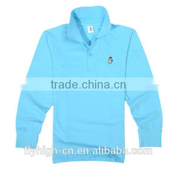 100% Cotton Material Long Sleeve Custom Polo T Shirt for Kids