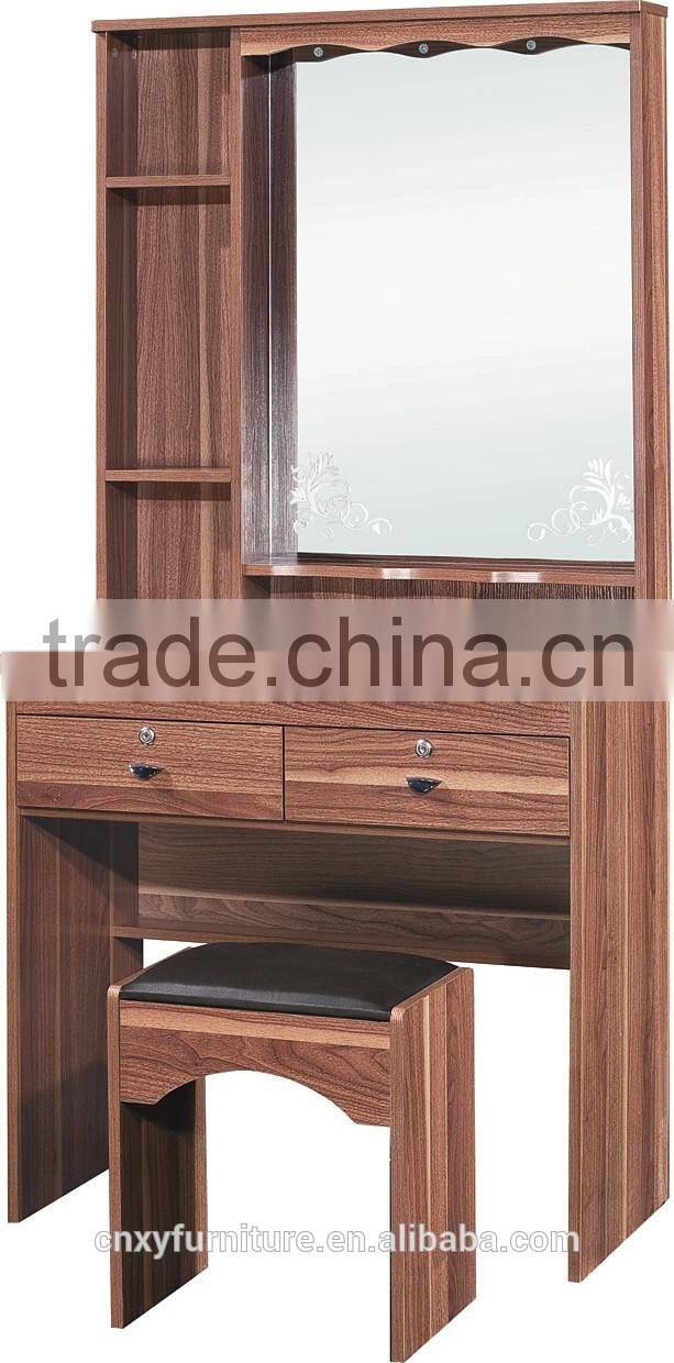 Foshan cheap simple design 1 chairs makeup dressers mirrored bedroom wood dressing table