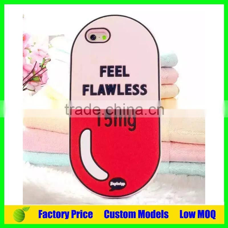Capsule custom Silicone mobile 3d phone case for Samsung s7 cell phone back cover case