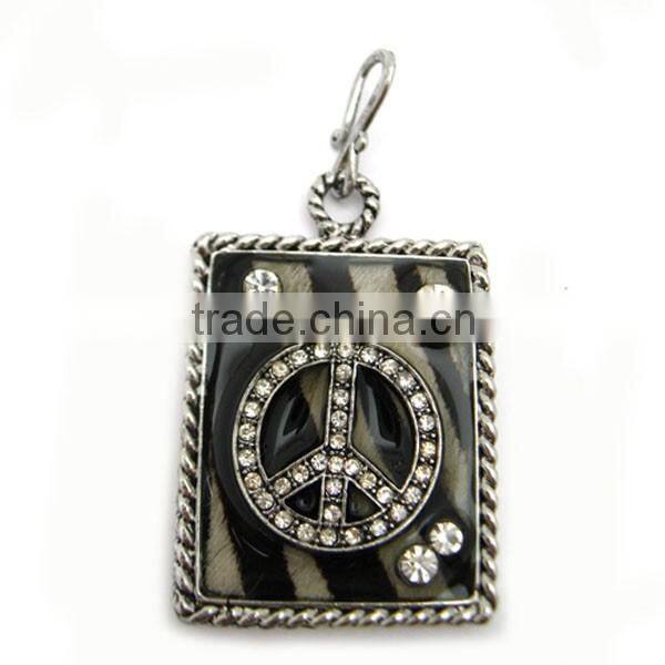 Orange Rhinestone Cheerleading Magaphone Magnetic Pendant Charm