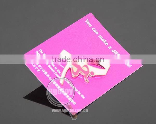 Japan High Quality Mammary Glands Cancer Prevention And Cure Public Welfare Pink Ribbon Metal Souvenir Pin Badge