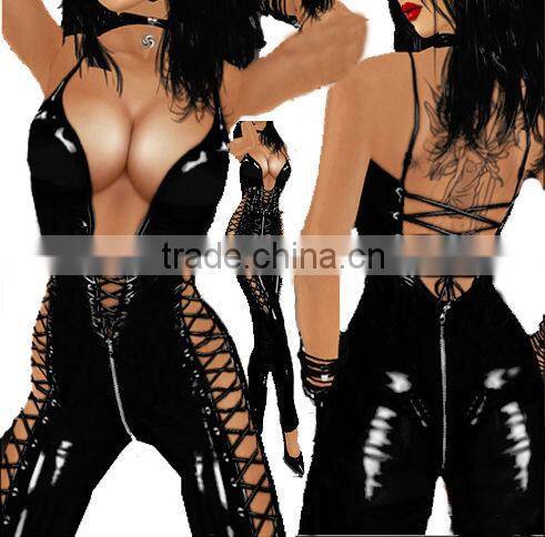 2013 new design rivet bra sexy clubwear catsuits