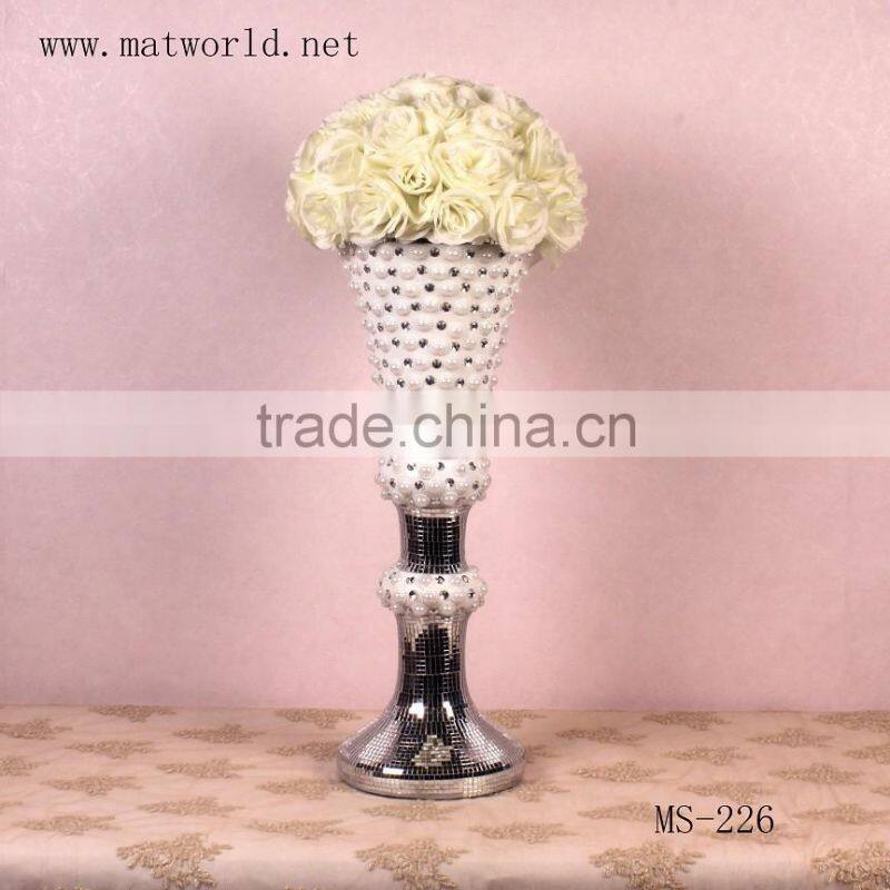 2016 Romatic glass fiber vases columns wedding decoration flower vase decorative wedding pillars wedding decoration(MS-226)