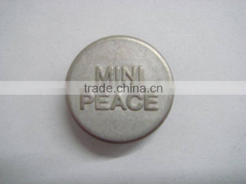 17mm embossed logo metal snap button tape