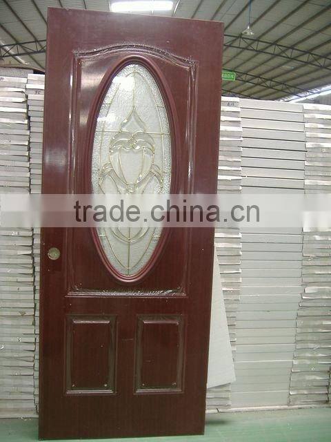 exterior steel door ,flush door with full view glass