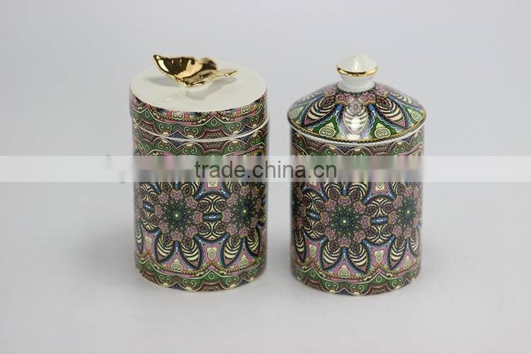 Luxury scented soy wax candle in ceramc jar