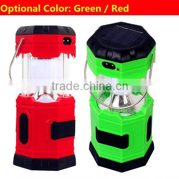 red led rechargeable solar camping light with power bank led flash light can charge mobile phone