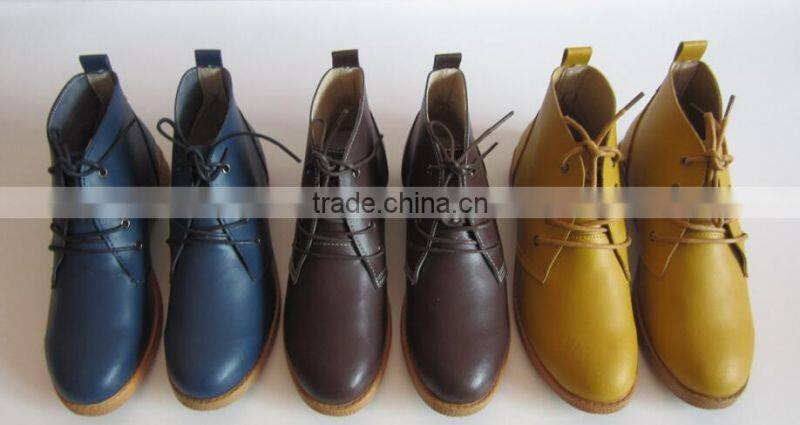 2016 girl fashion flat leather boot for ladies for woman made in China