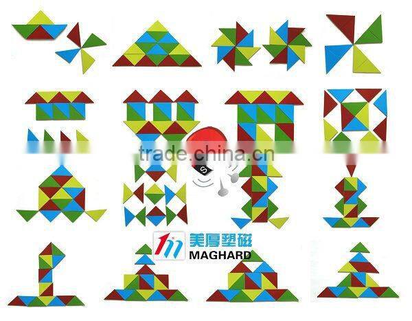 Educational Magnetic Puzzle Toy colour triangle 16pcs/set