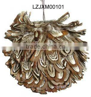 Christmas pheasant feather balls LZXMS00032