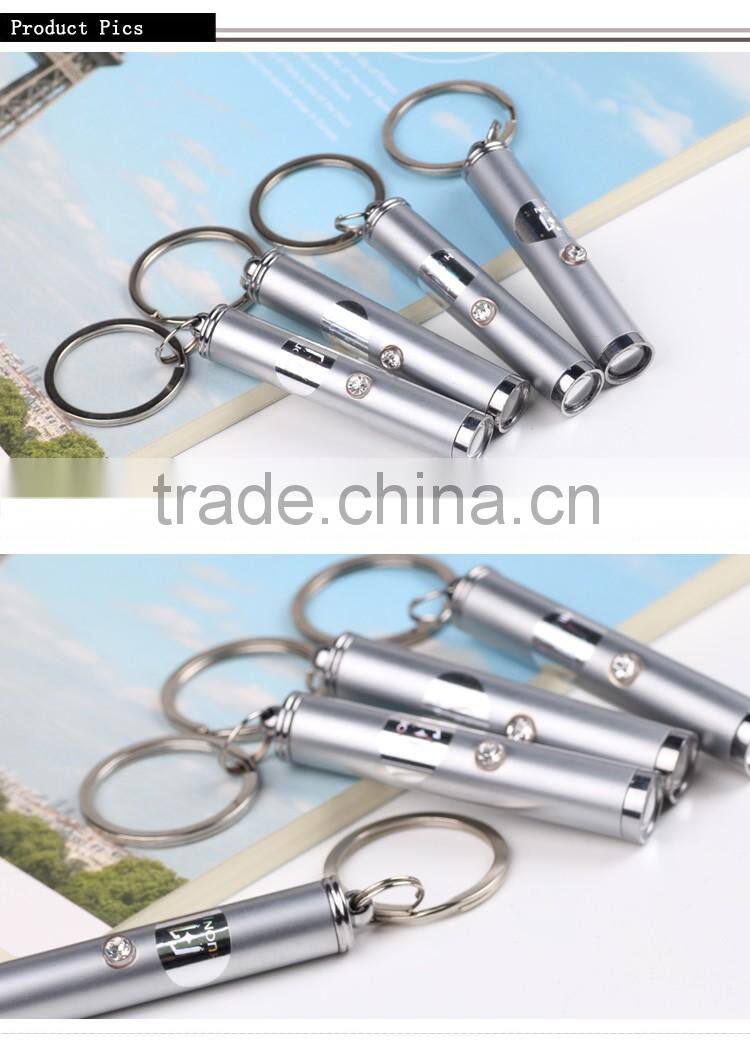 Promotional logo led metal key chain pen advertising logo mini led light ball pen drive key chains