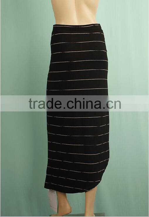 2016 Midi white strip fashion ladies side skirts