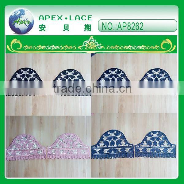 New development embroidery lace shoulder patch 2tone AP8262