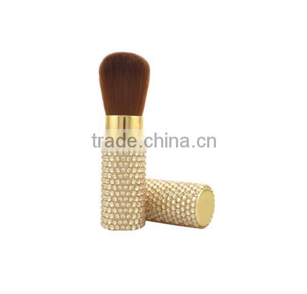 Crystal Retractable Makeup Blush Brush With Diamouds