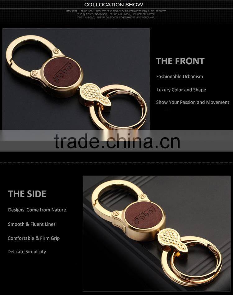 Round Shape Gold Color Luxury Car Keychain