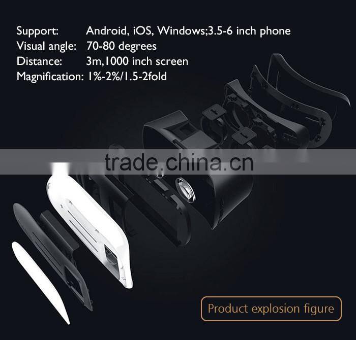 2016 Best Selling 3D Video Glasses Portable VR BOX