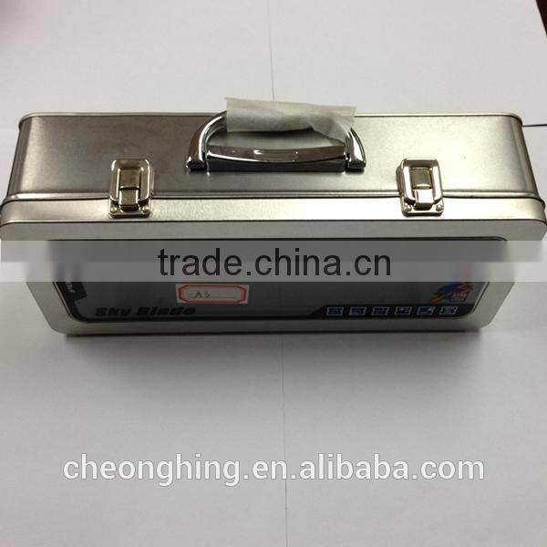 Rectangular tin box with lock