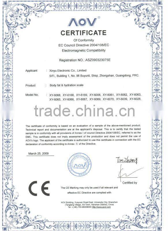 Body fat measurement fat scale /BMI function scale/ Model:XY-6092 for promotion purpose