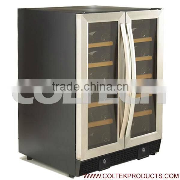 36 Bottles Dual Temp. zones Fan Circulated Air-cooling Compressor wine fridge