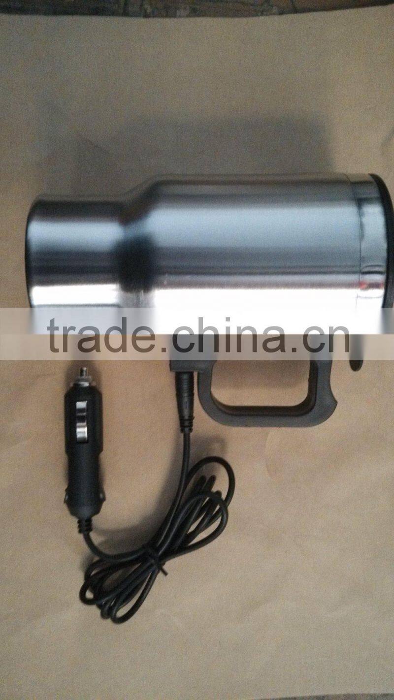 double wall stainless steel Auto vacuum cup, within car charger, 450ml capacity