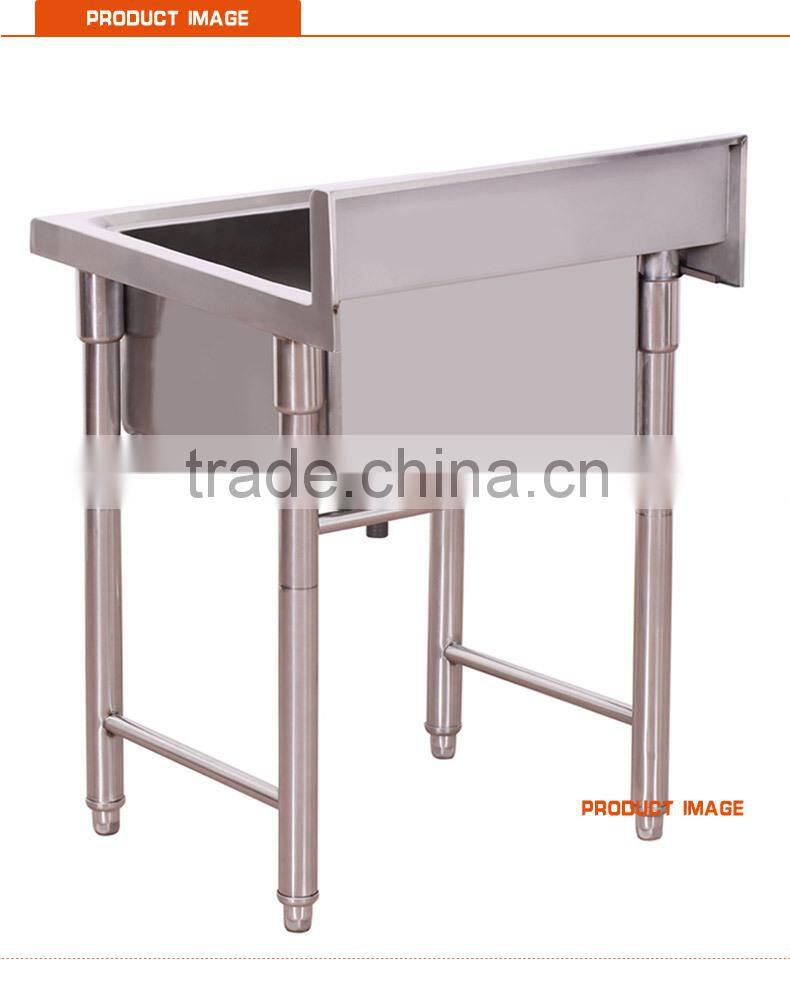 45x45cm single bowl rectangle square SS whole assembled commercial cabinet with sink and drain hole
