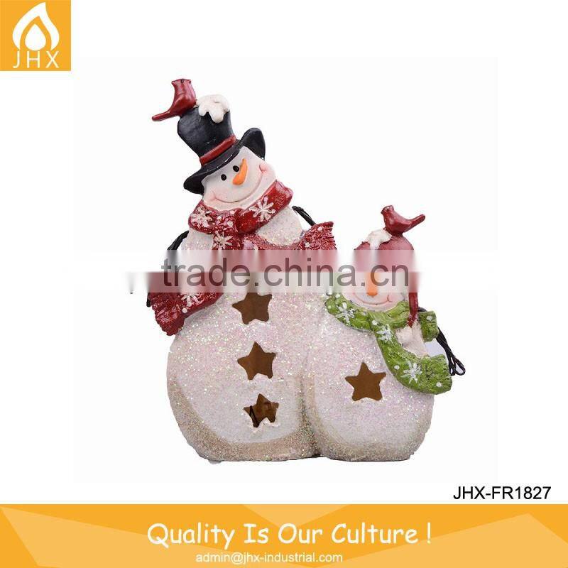 Promotional Outdoor Colorful Electrical Resin Snowman Figurines