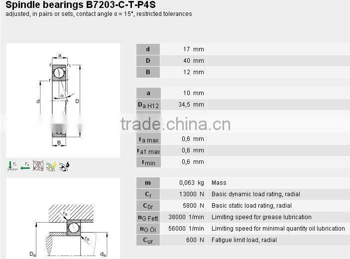 B7203-C-T-P4S spindle bearing