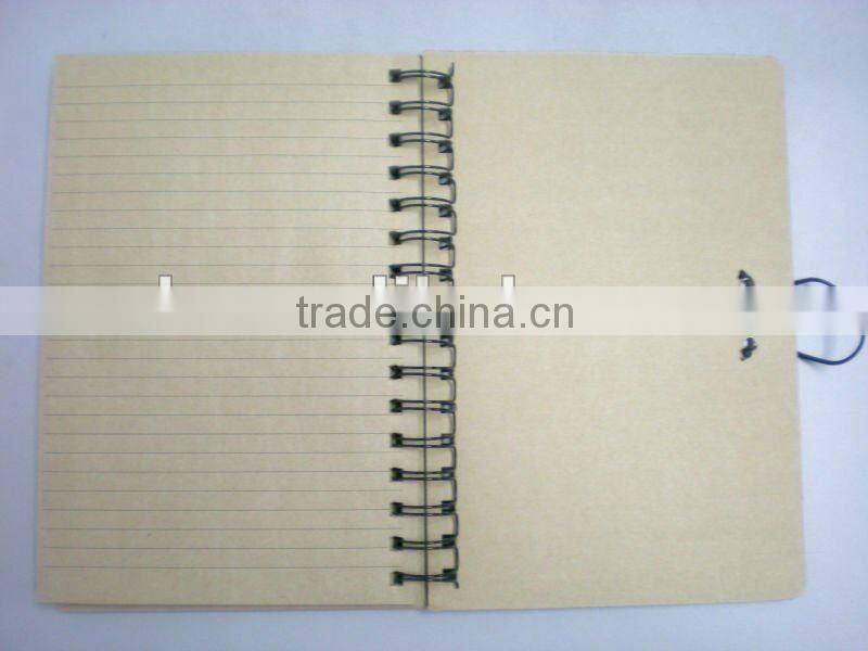 New design spiral bamboo jotter with elastic closure