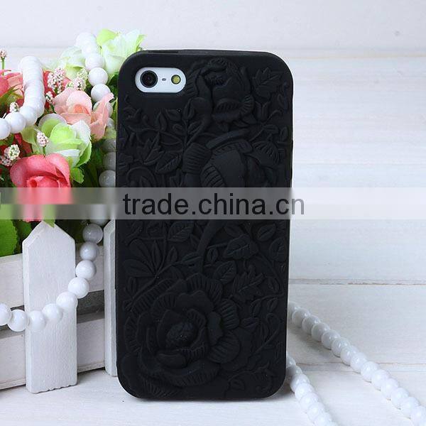 Wholesale mobile flower silicone phone case for iphone