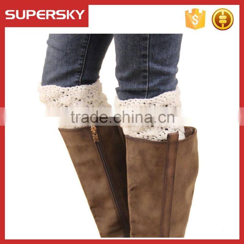 A-1266 stretchy hand knit boot cuffs lady crochet knit boot socks toppers women crochet boot cuffs warmer