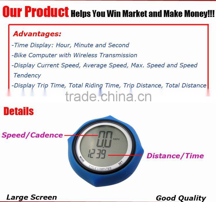 Waterproof LCD Display Electric Wireless Cycle Speedometer Sensor with Backlight